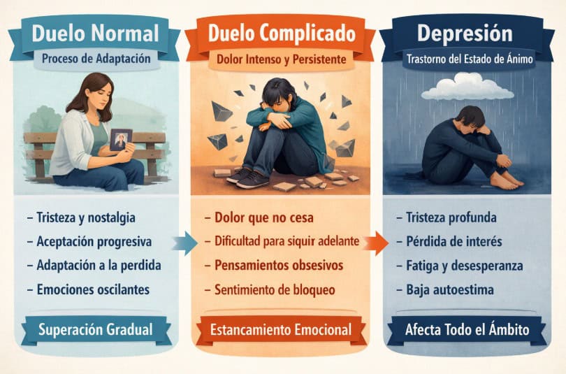 Duelo. ¿Cuál es la diferencia entre duelo normal, duelo complicado y depresión?
