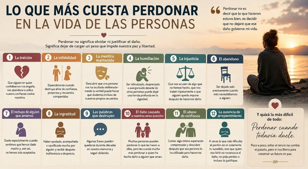 Escuela de Vida. Lo que más cuesta perdonar en la vida de las personas...