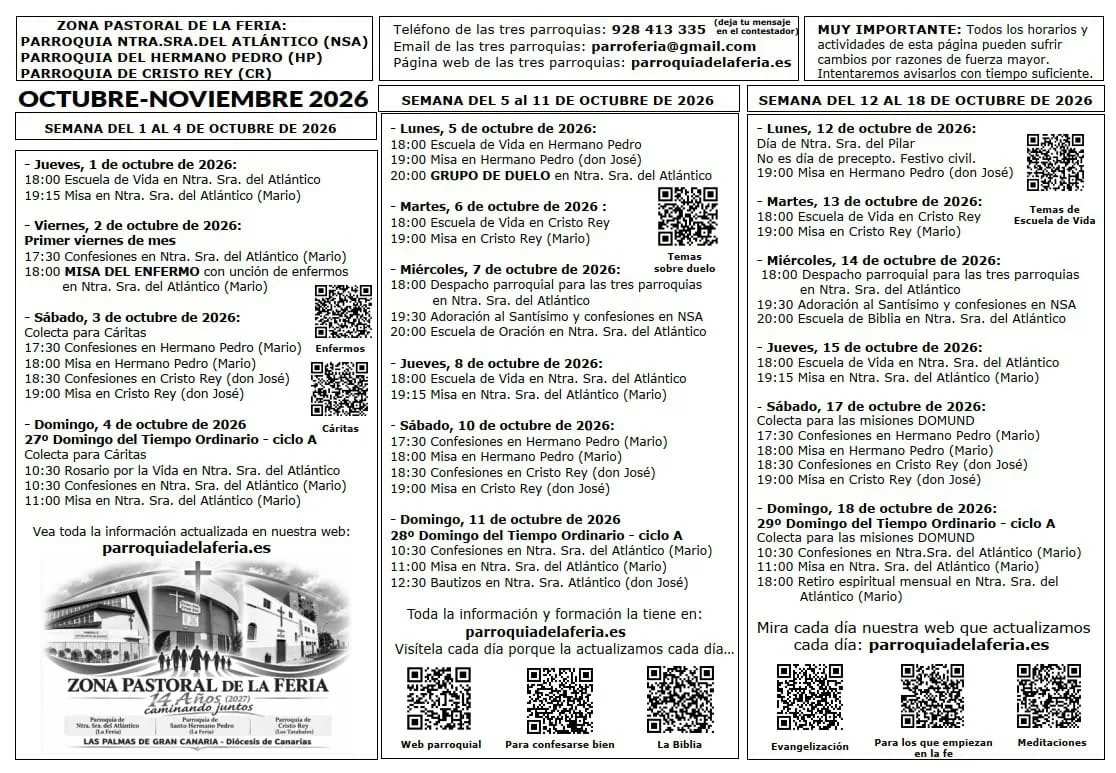 Puede recoger LA VERSIÓN EN PAPEL en cualquiera de nuestras tres parroquias